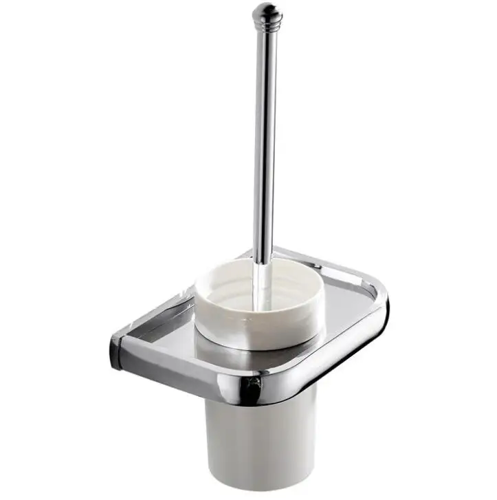 toilet brush holder Аксессуары для ванной комнаты Серебряный держатель для туалетной бумаги держатель для мыла Полка для полотенец крючок для халата держатель для туалетной щетки держатель для барабана MO2100C - Цвет: toilet brush holder