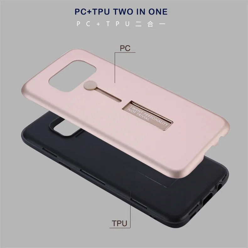 Hybrid Case for Samsung Galaxy S8 S9 Plus 7 Edge NOTE 9 8 IPhone X 6 6s 5S SE Invisible Stand Ring Holder Cover |