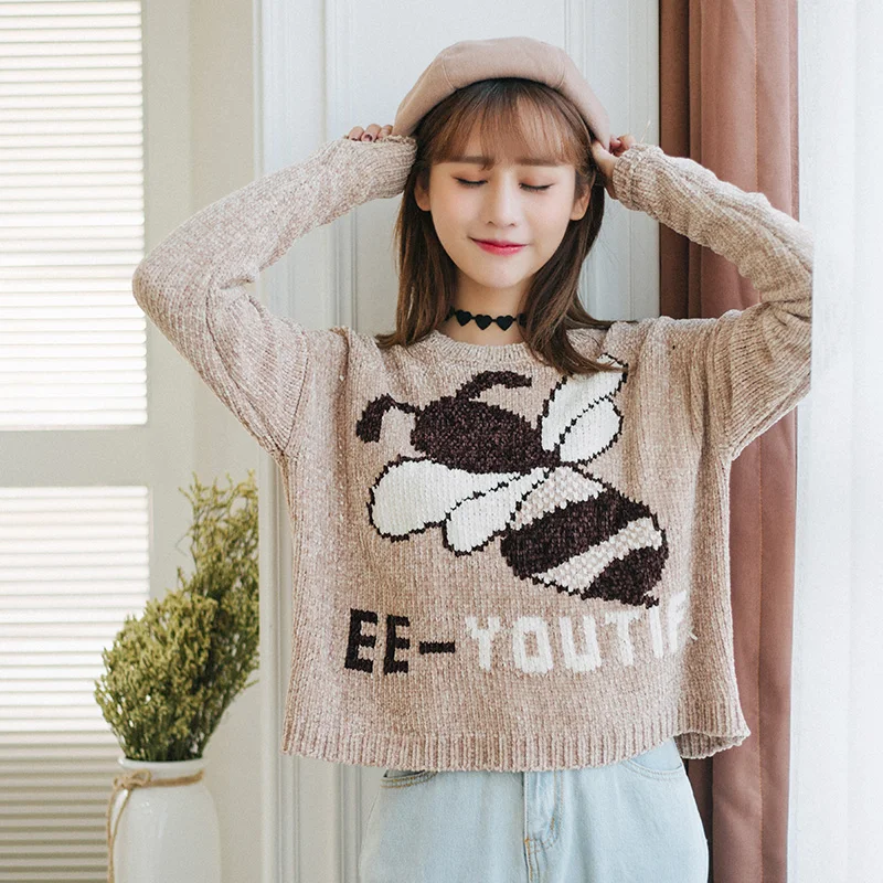 Модный женский супер мягкий свитер из синели Осень-зима 2017 корейский стиль новый