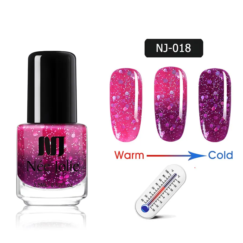 3.5ml - NJ-018 NEE JOLIE 3,5 мл температурный меняющий цвет термальный лак для ногтей блестящий эффект Быстросохнущий маникюрный лак градиентный лак для ногтей - Цвет: 3.5ml - NJ-018