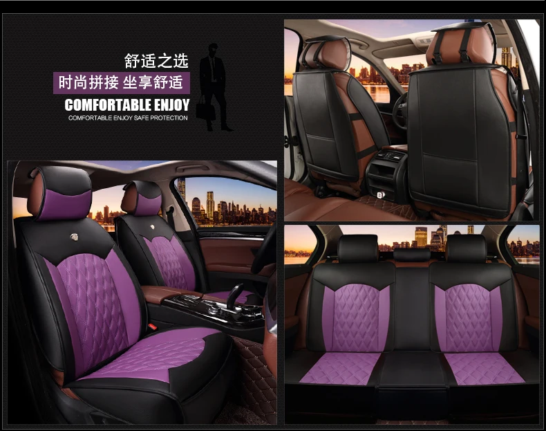 Car Seat Cover Auto Interior Seats Covers Leather for lada 2107 2110 2114 granta kalina largus priora samara vesta