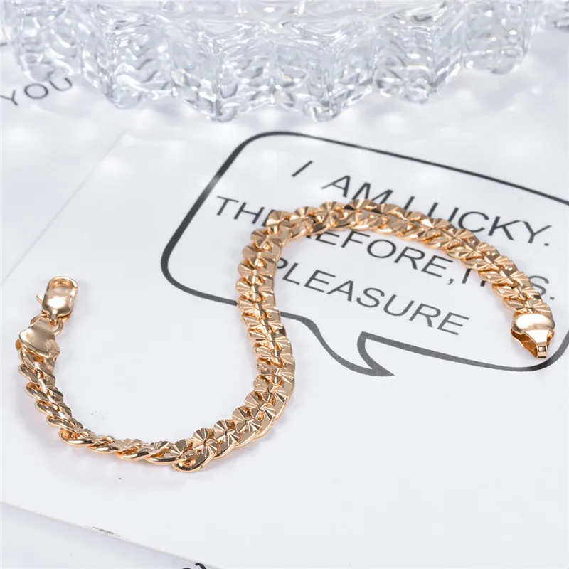 GULICX Trendy Rose Gold Color Women and Men Bracelets Stainless Steel Chain &amp Link Unisex Statement Jewelry GLBL051a |