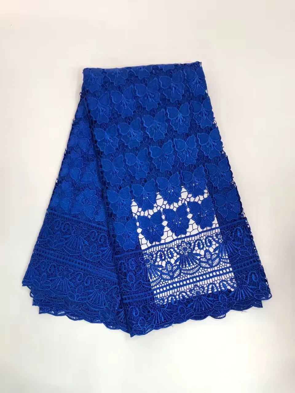 

Sales promotion African guipure lace cord lace fabric 5 yards per piece free shipping by DHL Solid color K-R1683