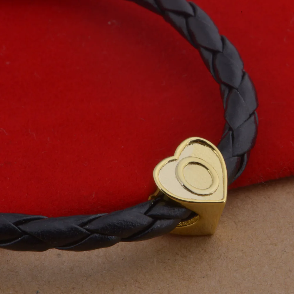 Новый Модный женский браслет с черным веревочным сердцем красивым покрытием