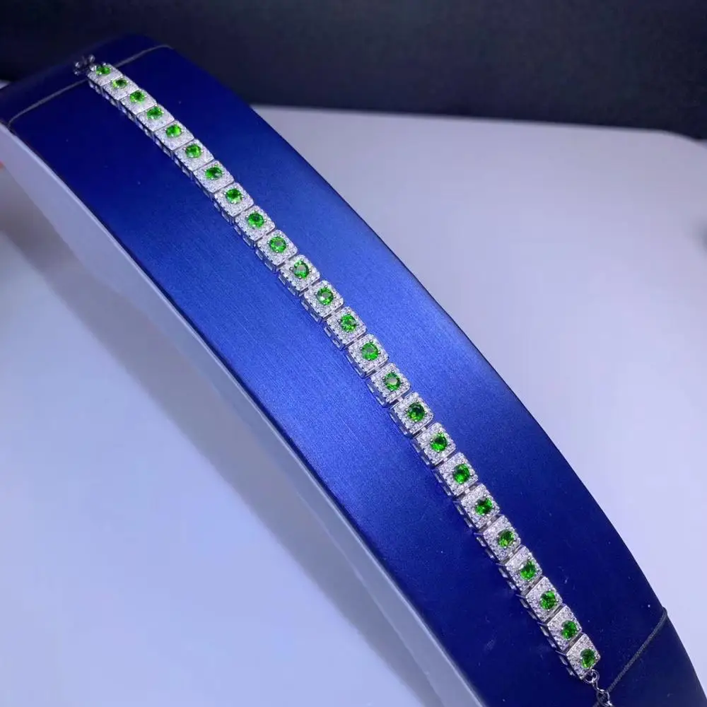 elegant clear green diopside gemstone bracelet women silver jewelry natural gem cost effective 925 sterling gift | Украшения и
