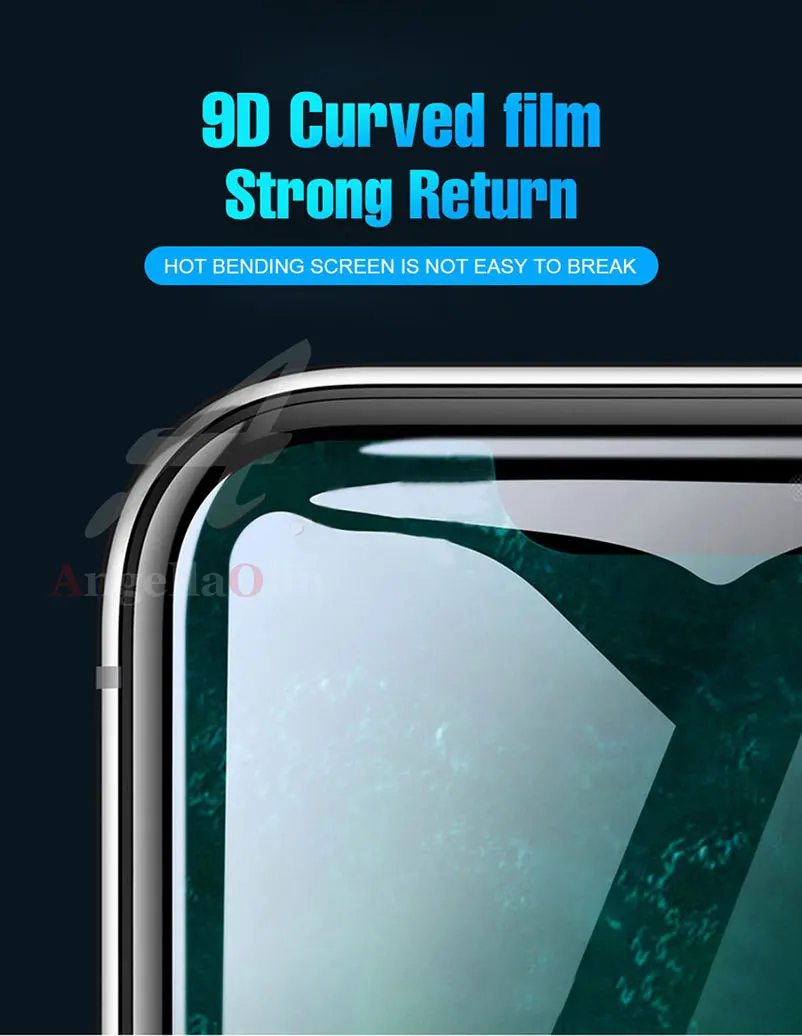Закаленное стекло 9D с закругленными краями для iPhone 11 11R Pro Xs Max XR 7 8X10 6 6s plus 9H защита