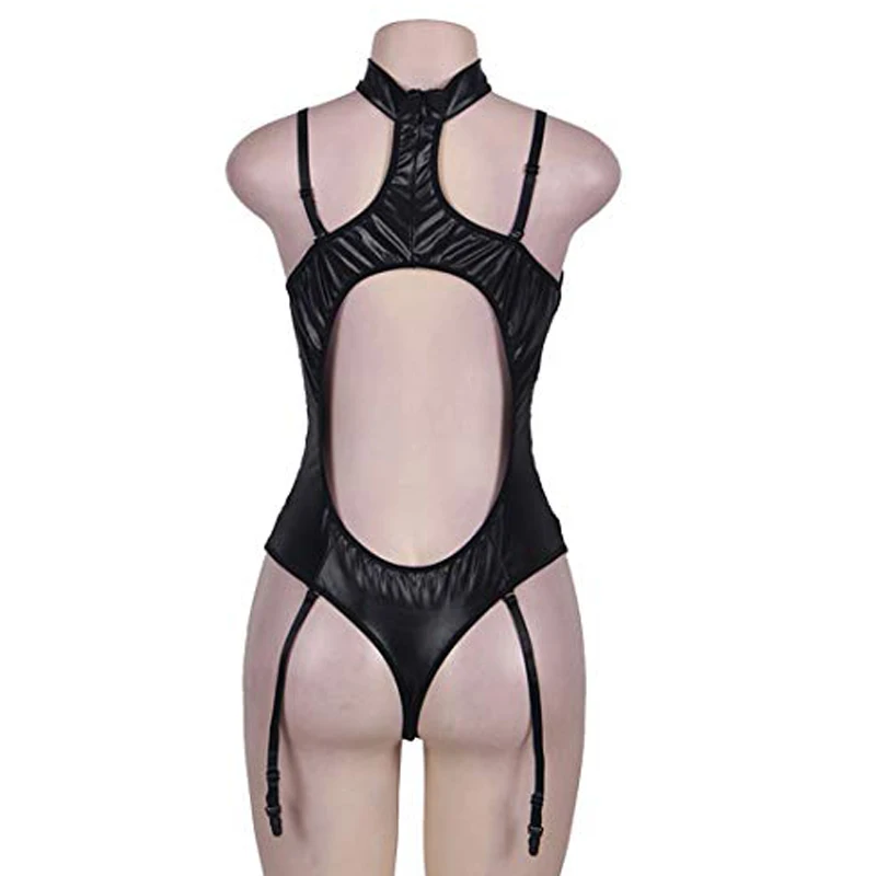 Women Plus Size Lace Teddies Lingerie Faux Leather Body Shape Corset Garter Leotard Nightwear Clothing Waist Cincher | Женская одежда