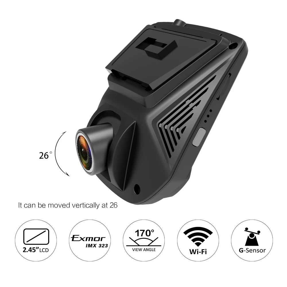 

AZDOME A305 Car DVR Recorder Dash Cam Registrar HD1080P Camera 2.45" 170 Degree View Angle WDR Loop Recording Auto Camera
