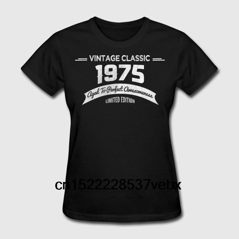 День рождения 1975 винтажная классическая женская модная футболка в возрасте до