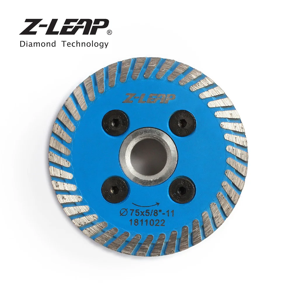 Фото Z-LEAP Алмазный мини турбо режущий диск 75 мм со съемным фланцем M14 5/8-11 Алмазная резьба дисковая пила для камня гранита №4