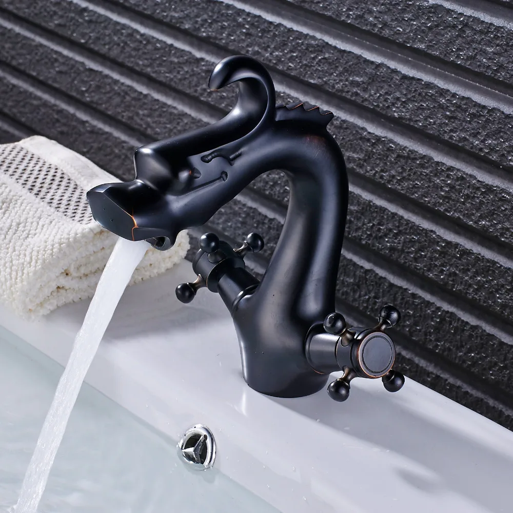 Смеситель для ванной Uythner с масляным покрытием и бронзовым драконом смеситель