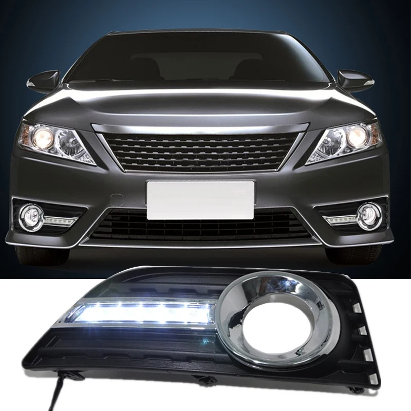 Hlxg 6 светодиодный дневный светильник DRL для Toyota Camry 2011 2012 2013 2014 12 В Автомобильный