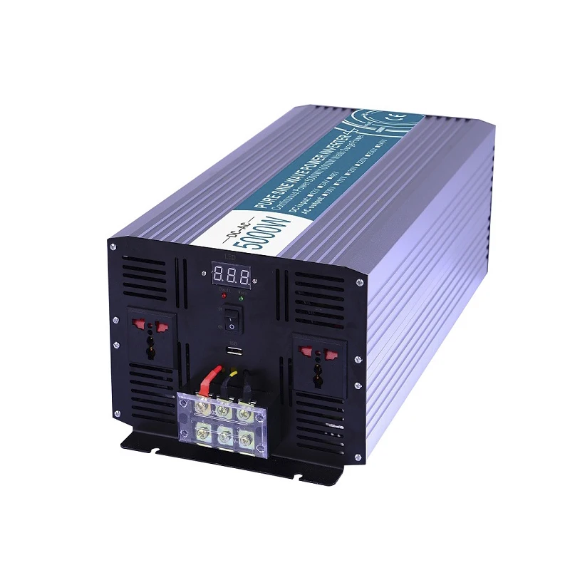 High powe 5000W Чистая синусоида Инвертор DC12V/24V/48V к AC110V/220V решетки солнечный инвертор