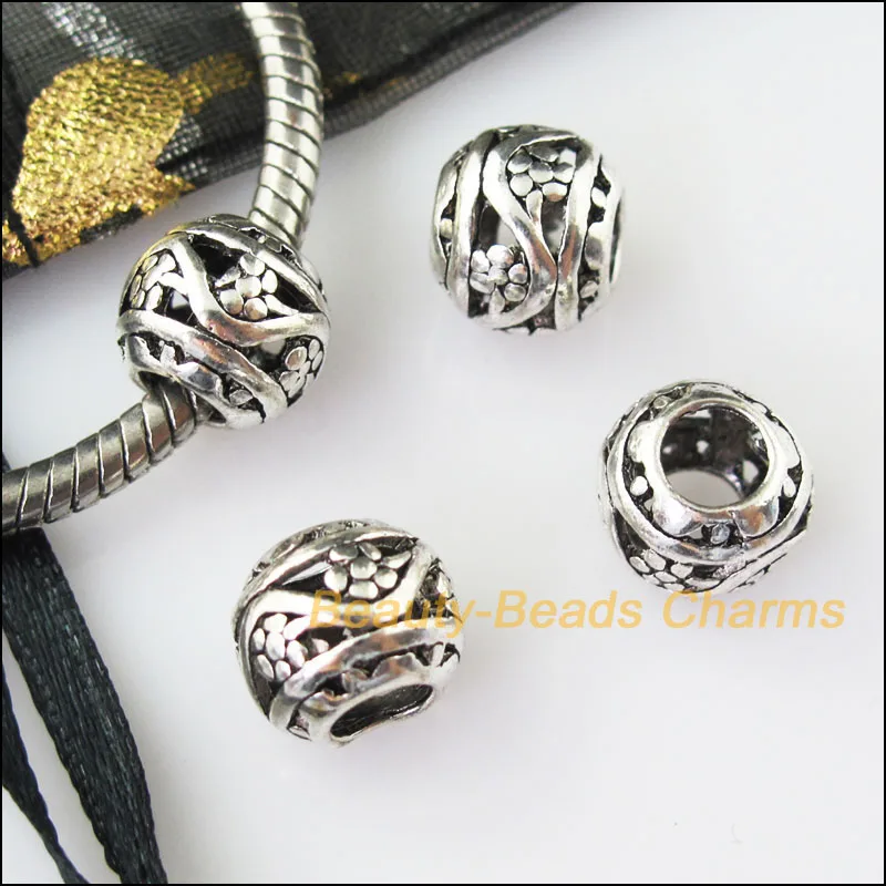 12 шт. в упаковке тибетский серебристый Круглый 4 5 мм отверстием гибкие бусинки