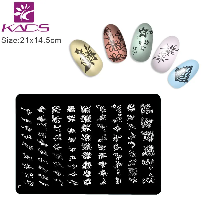 KADS Дизайн E Моды Серии стали ногтей Штамп Штамповка Изображения Konad Пластины Для