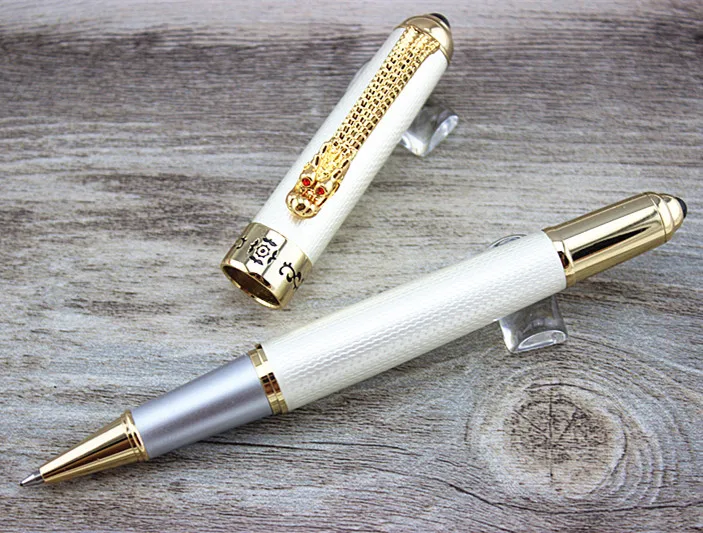 Jinhao 1000 Серебристые красные глаза Дракона Ручка роллер|pen flag|pen bamboocrystal fountain pen |