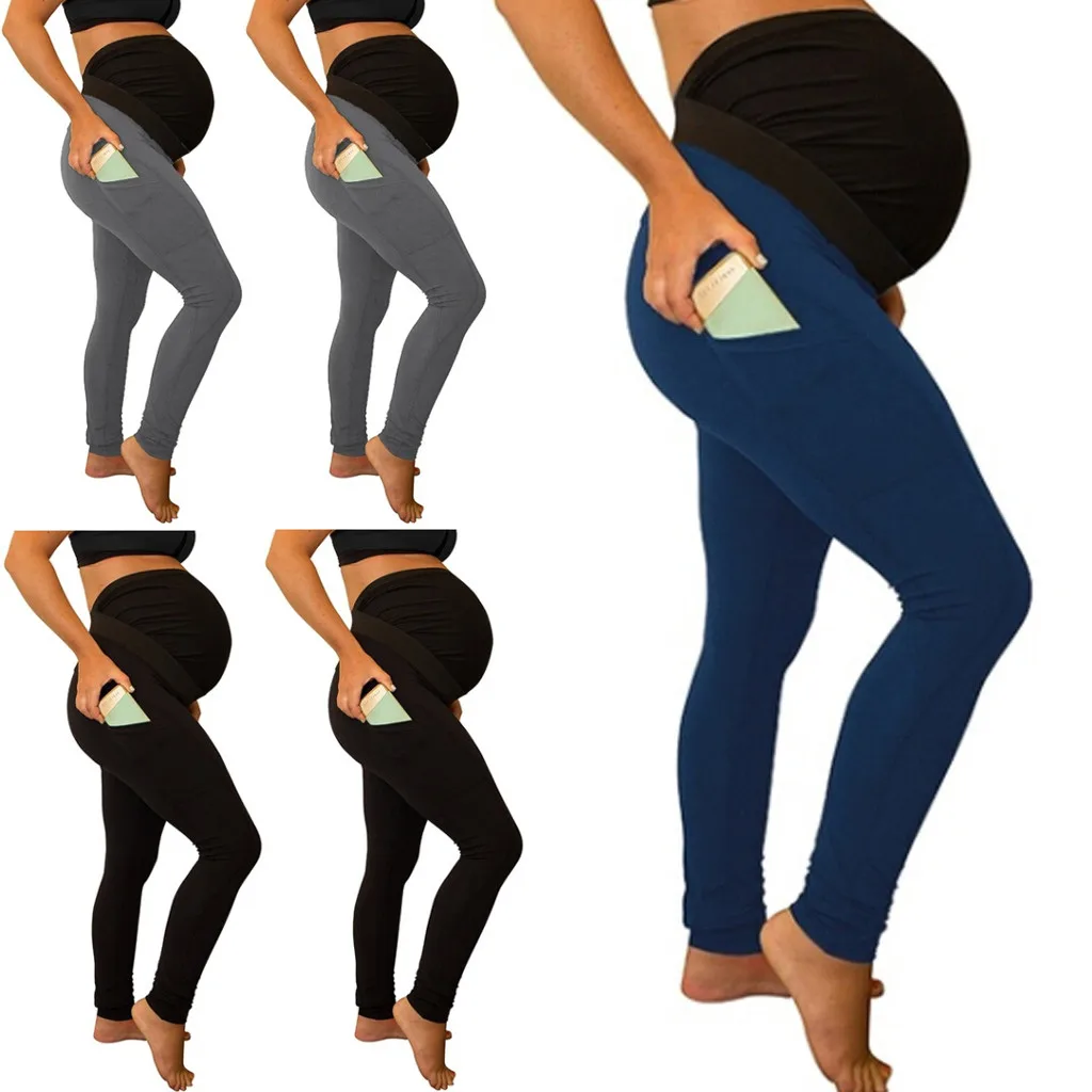 Женские повседневные Леггинсы для беременных спортивные Бесшовные штаны