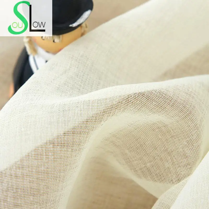 Занавеска из льняной ткани Slow Soul для окон французская штора тюля современная