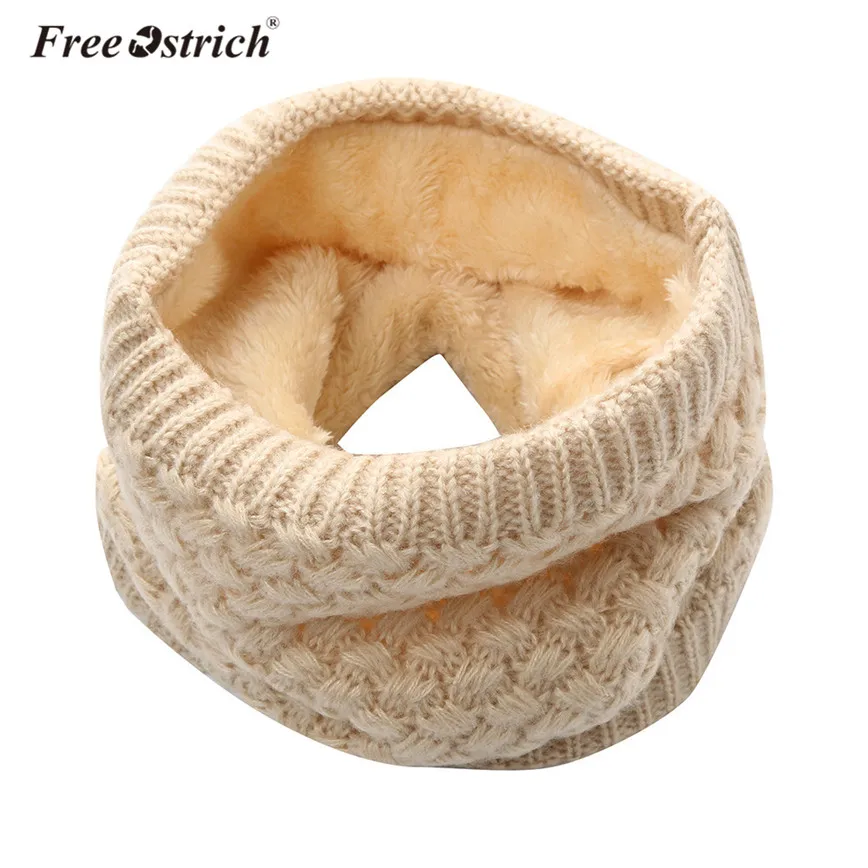 Бесплатная доставка Зимний вязаный шарф страуса для женщин и мужчин чистый цвет