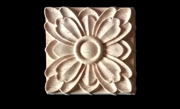 2017 Europe Cabinet Bed Door Wood Carving Applique Furniture Frame Accessories Wooden Plaque Flower Alphabet Carved Crafts 4 pcs | Мебель