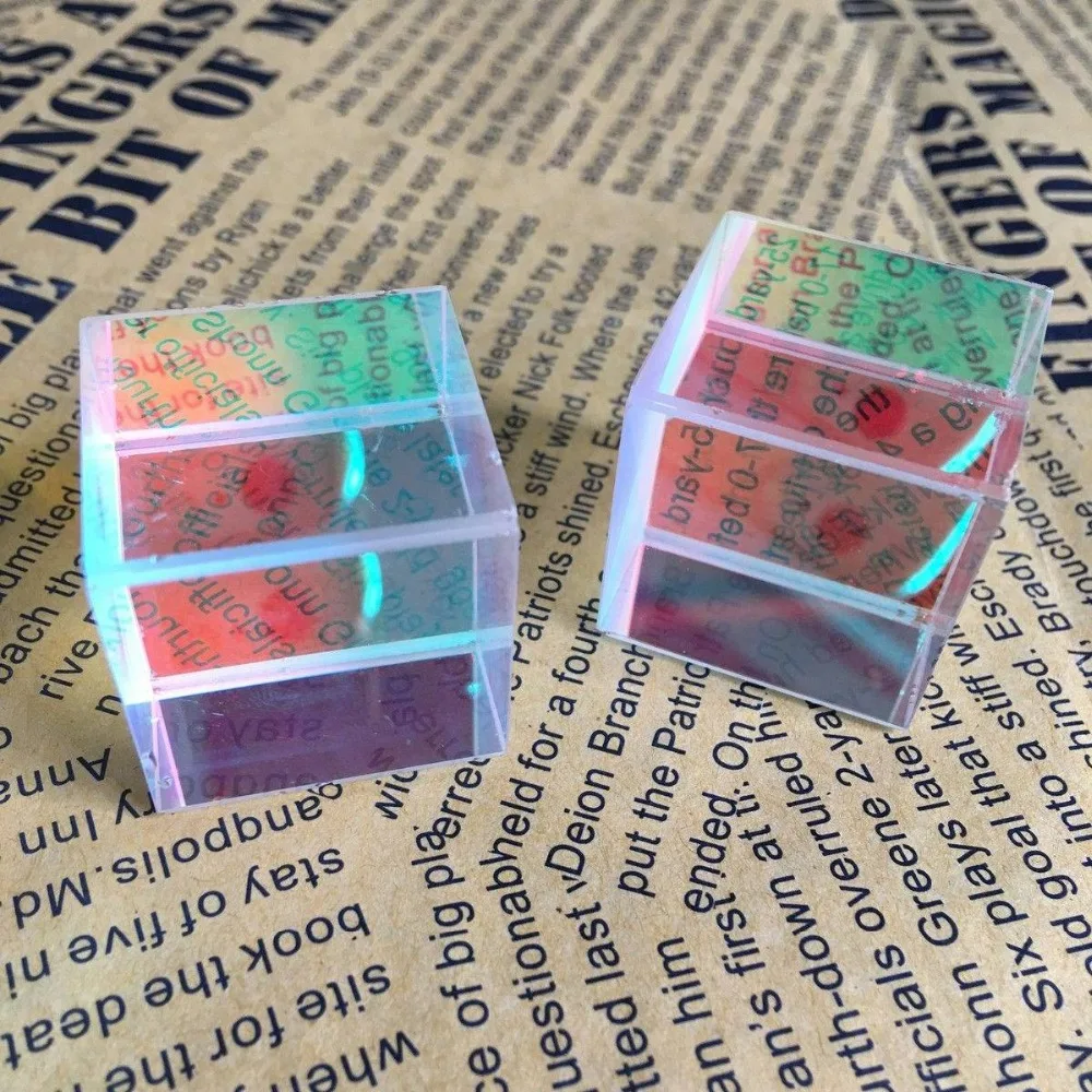 10 шт. кубическая Призма 2X2X2cm дефектный крест дихроический зеркальный