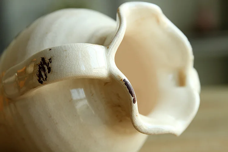 Главная Мебель Американский кантри Белый Ретро Декор керамическая ваза цветок