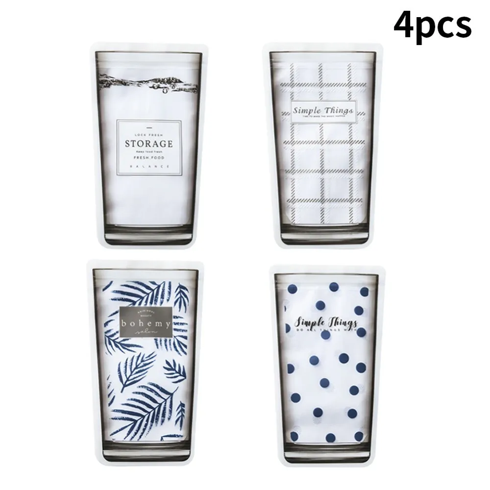 4 шт./компл. многоразовые контейнеры силиконовые уплотнения Еда пакеты для