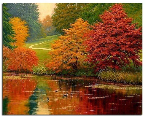 

Embroidery Autumn Scenery 5D Diy Diamond Painting Square/round Drill Rhinestone Craft Needlework Home Decor Picture By Numbers