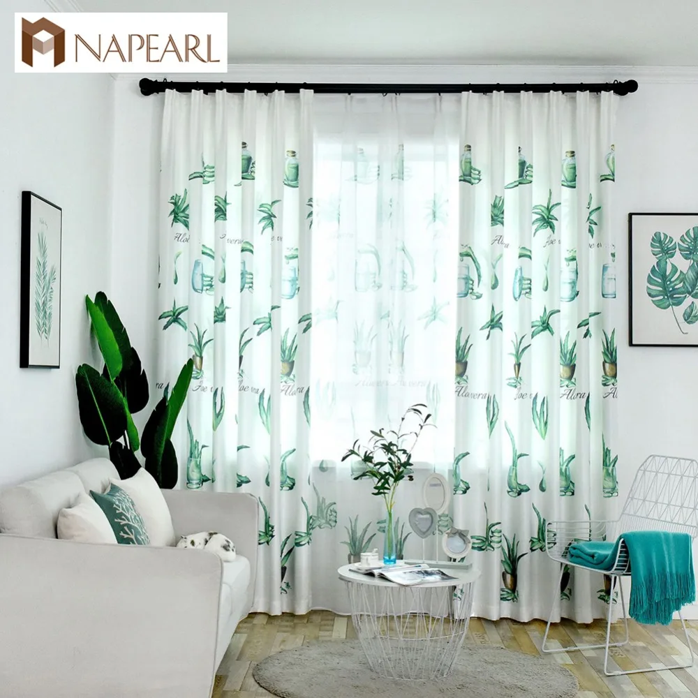 NAPEARL 1 шт. Зеленый завод спальня свежие оконные шторы затемнение полутени панель