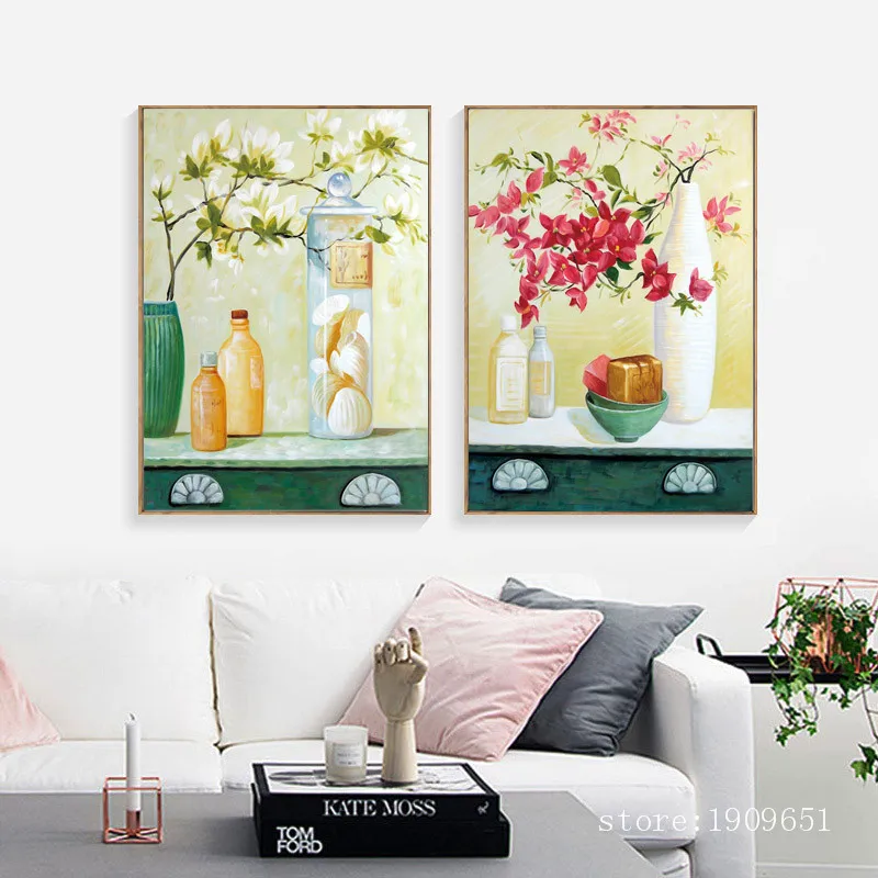 Картина маслом на холсте без рамки пасторальная раскраска с изображением цветов