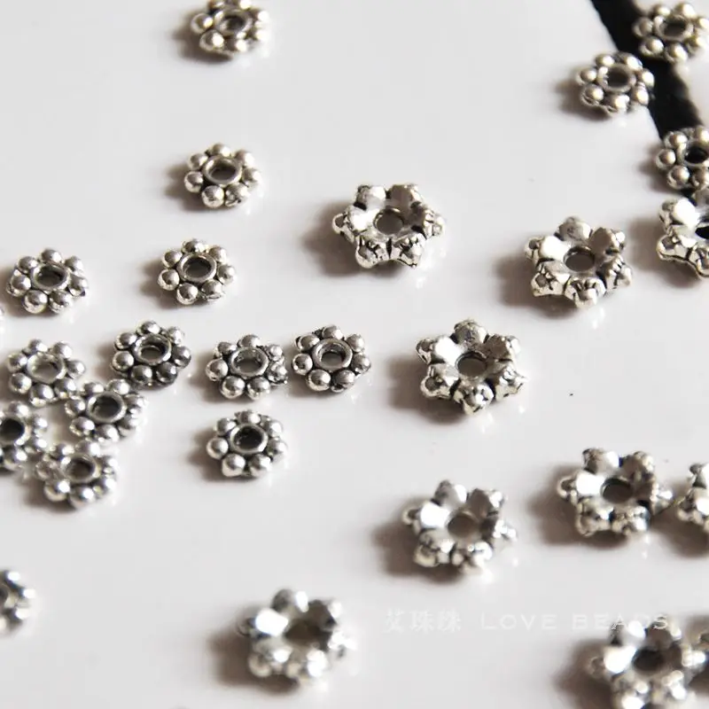 Талисман Маргаритка из тибетского серебра 50 шт./лот изготовление ювелирных