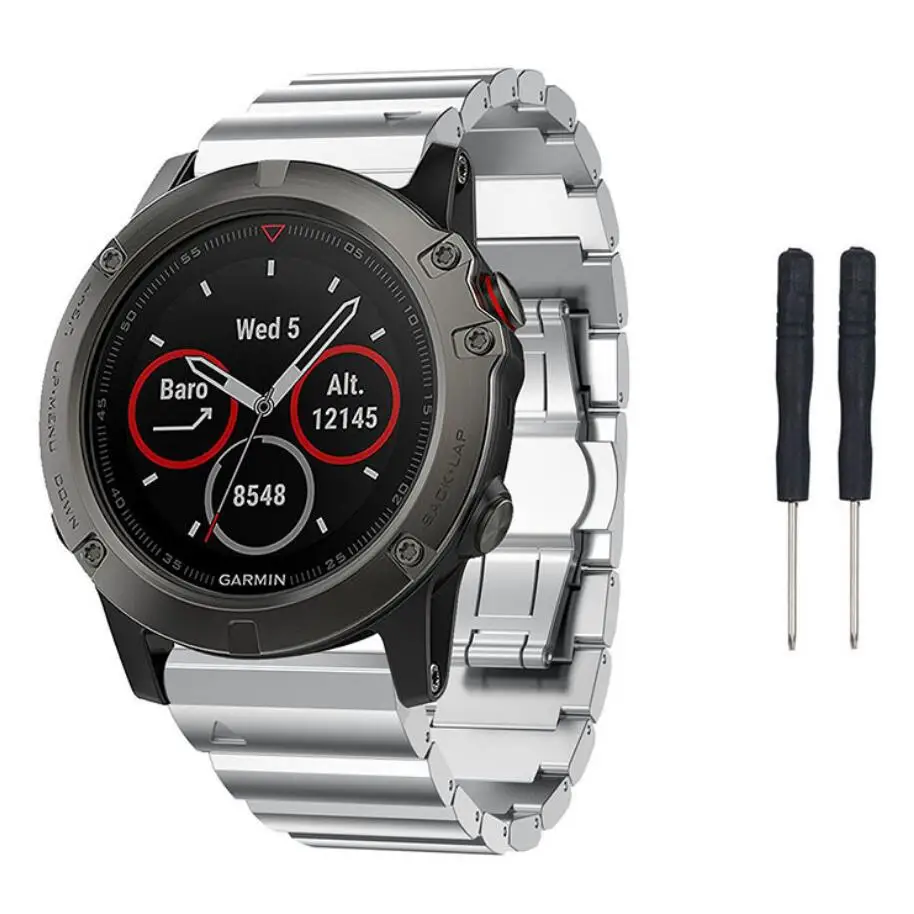 Бизнес 26 мм ширина нержавеющей стали ремешок для Garmin Fenix 5X/3/3HR наручный часов
