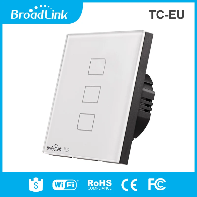 

86Size BroadLink TC2-3-EU Wall Switch, EU version Smart Wall Touch Switch, 3gang 1way, Switch remote Via Smartphone