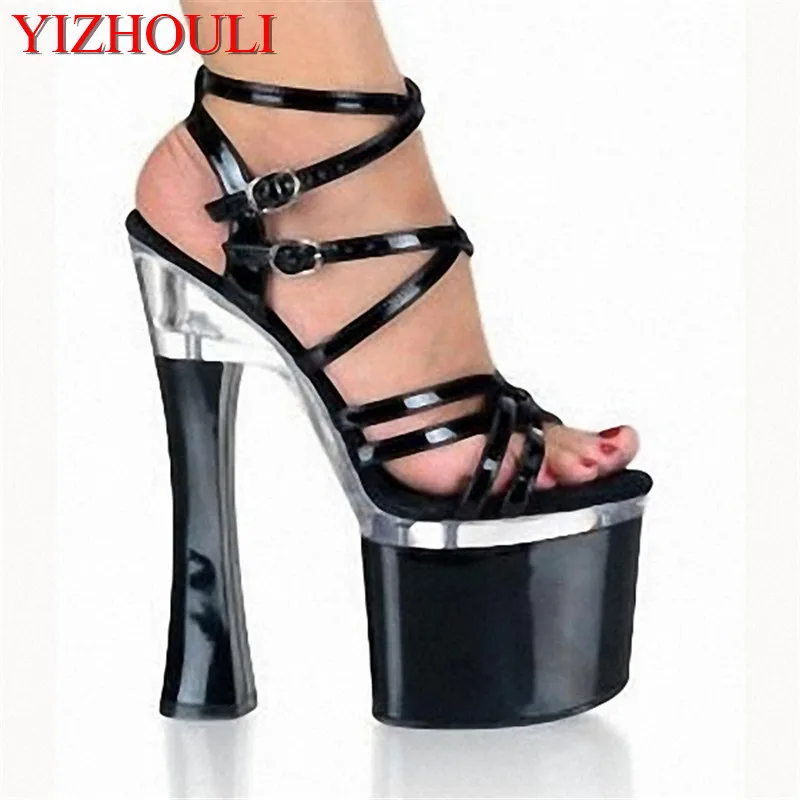 With ultra-high party, 18cm thick peep-toe with sexy lady high platform heels, dance shoes