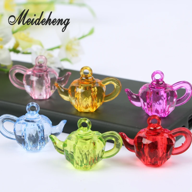 

Acrylic Transparent colorful kettle Beads baby Toys DIY Hang necklace pendant Children Ornament Decoration Accessory Beads