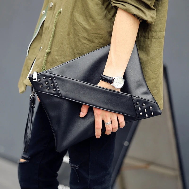 

fashion Rivets handbags designer PU Leather Clutch Handbag envelope shoulder bags crossbody bags Free Shipping