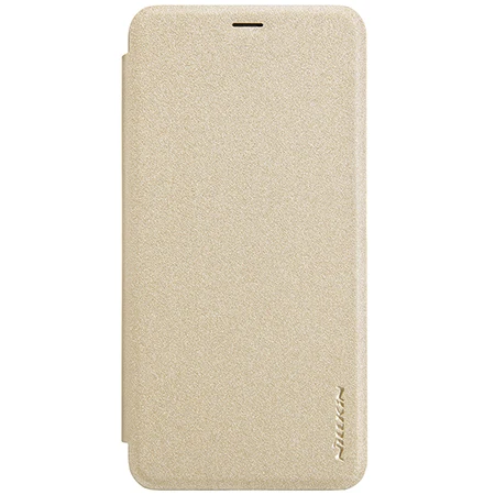 Кожаный чехол для huawei honor 7C, серия NILLKIN Sparkle, пластиковый PU кожаный чехол-книжка для honor 7C, чехол-книжка - Цвет: Gold