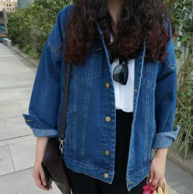 Ветровка осень и зима женская джинсовая куртка 2017 винтажная Харадзюку оверсайз