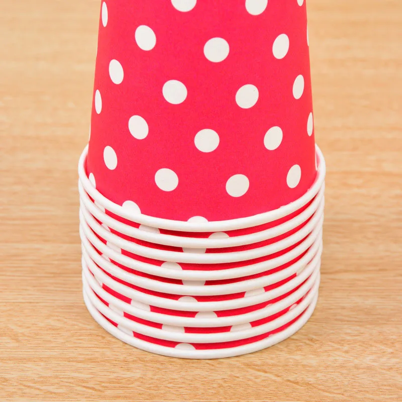10 шт./лот бумажный стаканчик конфетного цвета в горошек детские принадлежности
