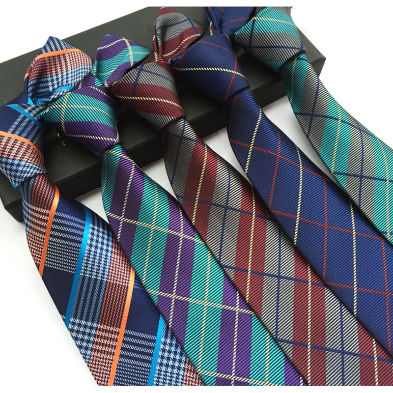 

High quality men The latest high-density British plaid shirt tie cloth tie 8cm skinny necktie brand 2018 luxury gravata slim l