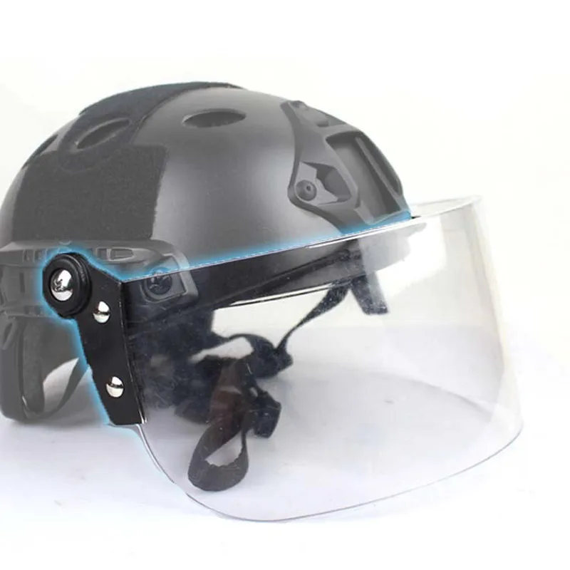 

Outdoor Transparent Windproof Lens Riot Mask Guide Rail Mask for FAST MICH AF Helmet Special CS Anti BB Protection Face