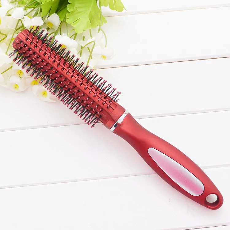 2pcs Professional high-end hair comb hair tools Pear flower round brush cylinder straight hair blowing modelling a comb