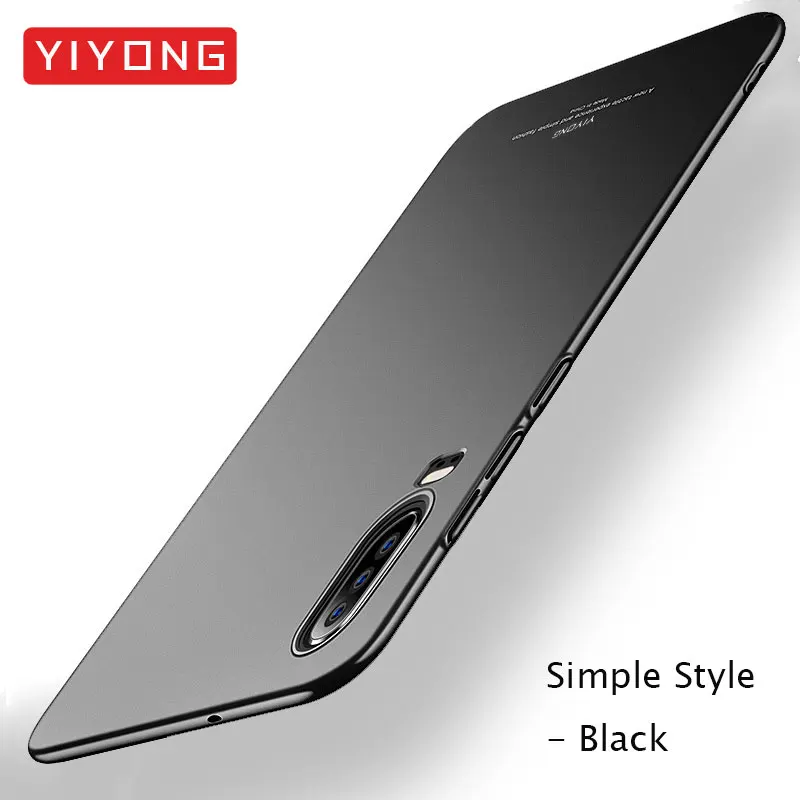 Черный YIYONG чехол для huawei P30 P20 P10 P9 Lite чехол тонкий матовый чехол для huawei P30 P20 Pro P10 P9 Plus твердая задняя крышка P30 20 Lite - Цвет: Черный
