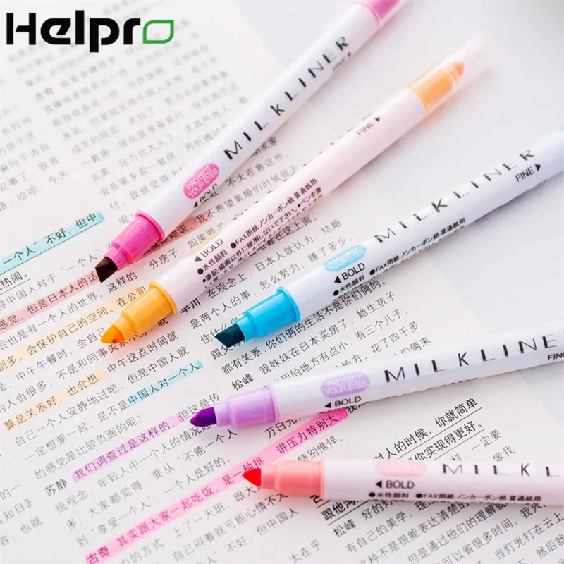 Helpro 12 цветов двуглавый маркер ручка костюм текст разметки манга Рисование ручки