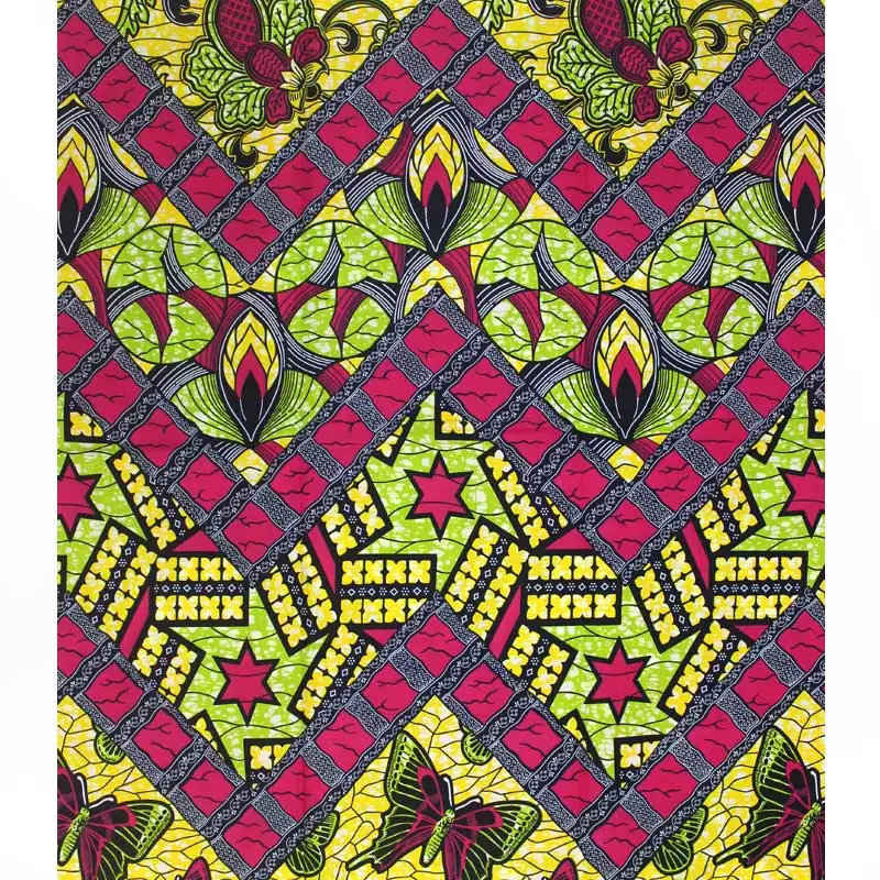 

african wax fabric high quality cotton 2019 wax fabric wax cloth fabric w1711