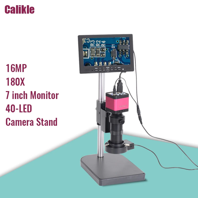 

Электронный промышленный микроскоп, 16 МП, HDMI, USB, зум 100х, С-образным креплением, объектив 7 дюймов, ЖК-монитор HDMI, стерео подставка для пайки пе...