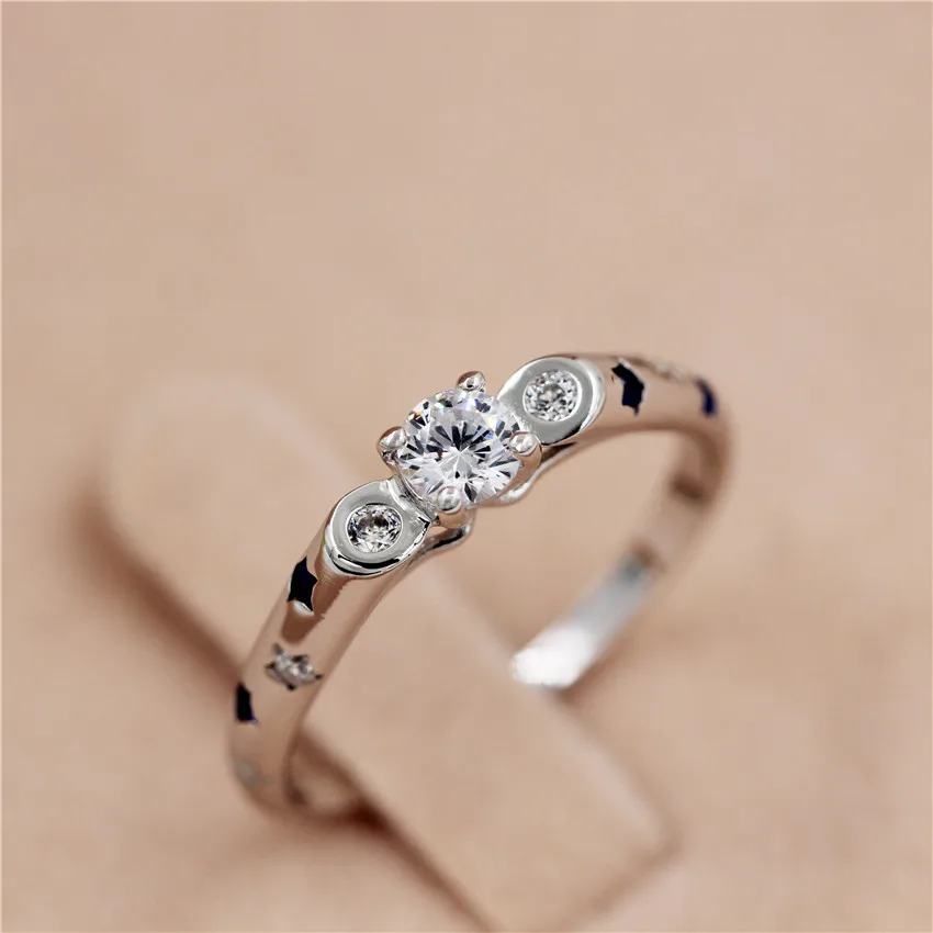 ALMEI 40% Скидка на парные кольца для женщин и мужчин из стерлингового серебра 925 с камнем циркония, ювелирные изделия 2017 года, бесплатная коробка LJ054.