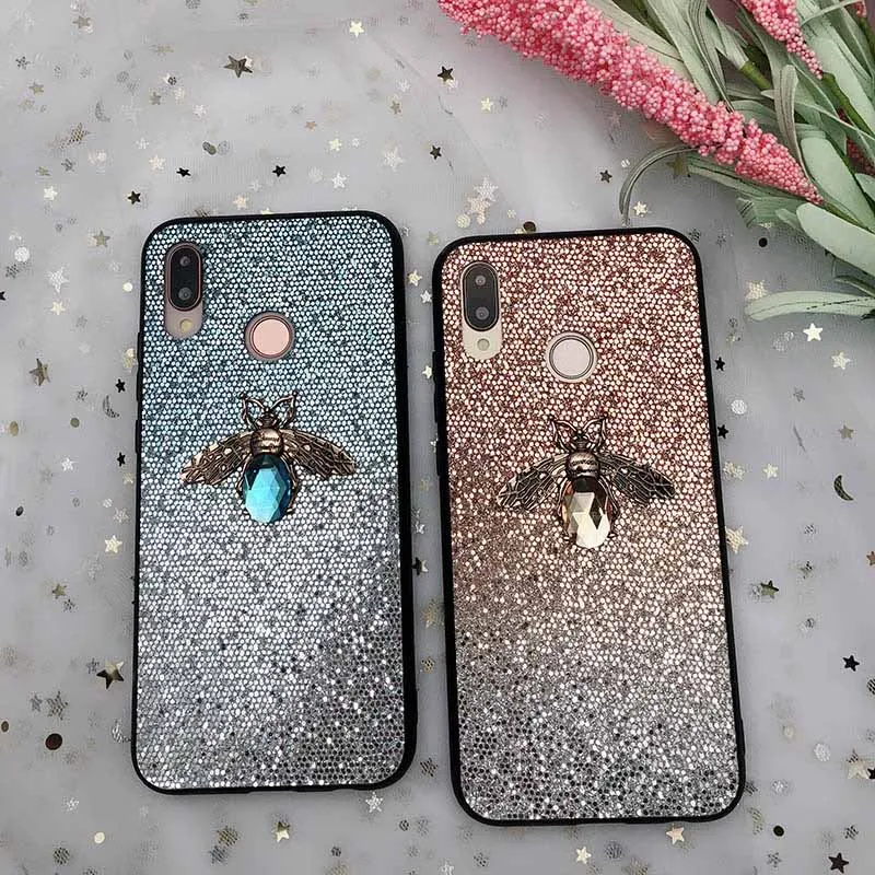 Роскошные блестящие пчелы блеск Чехол для huawei Коврики 20 Pro 10 P9 P30 P20 Pro Lite Y6 Y7 Pro Y9 Honor 9 10 lite Nova/4e 4 3i чехол s