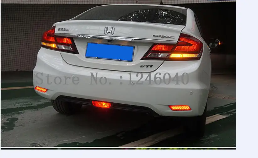 Red/BLACK/White Shell LED Tail Red Rear Bumper Reflector Light Lamp stop fog brake light For Honda CIVIC 2014 2015 | Автомобили и