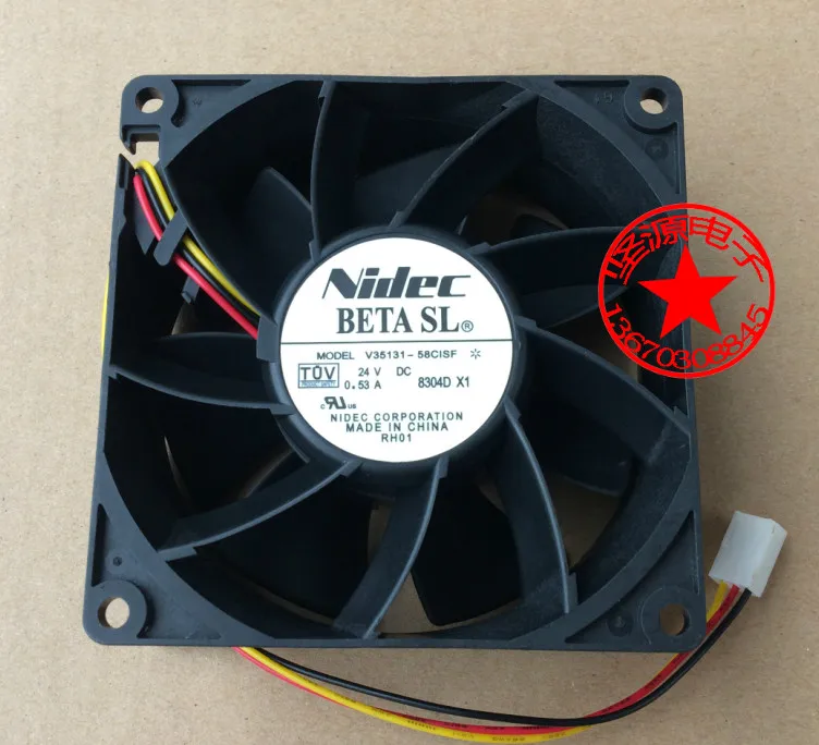 3-проводной Вентилятор охлаждения сервера Nidec V35131-58CISF DC 24V 0.53A 90x90x38 мм